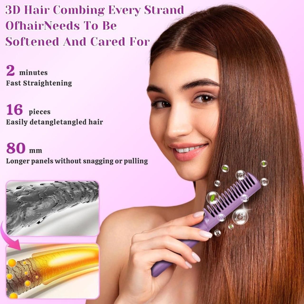 SleekEase Portable Hair Straightener Brush: 50%off 🔥  limited time offer 🔥