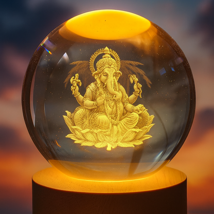 Divine Glow – Ganesh Crystal LED Lamp