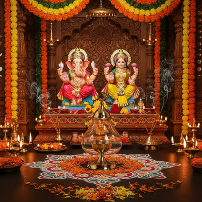 Eternal Glow Brass Akhand Diya with Borosilicate Glass